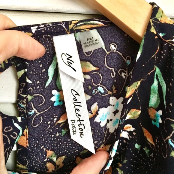 {NY Collection} Chiffon Tie Square Back Lace Tee - Picture 4 of 8